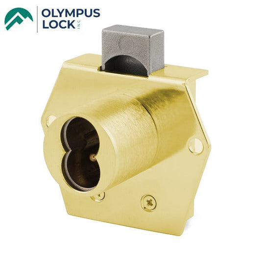 Olympus - 725RSL - SFIC Enclosure Lock for NEMA Metal Traffic Control Boxes - BEST SFIC - 1-1/16" Cylinder Length - Satin Brass - Optional Handing - Grade 1