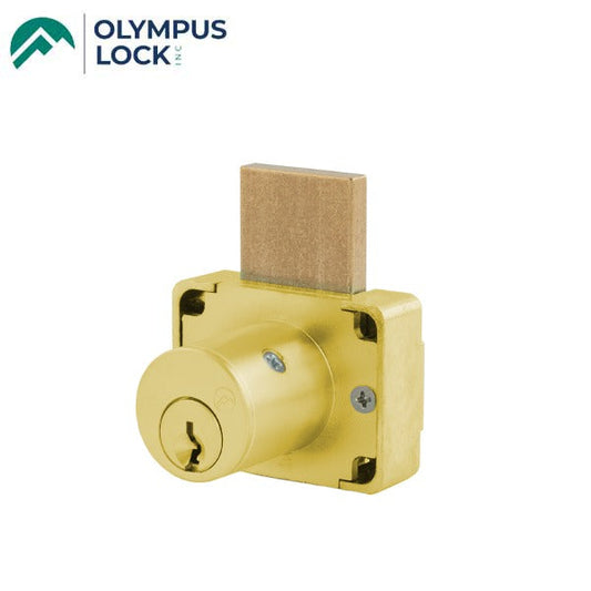 Olympus - 600B - Drawer Deadbolt Lock - Weather Resistant - CCL R1 - Optional Cylinder Length - Standard Length Bolt - Satin Brass - Optional Keying - Grade 1