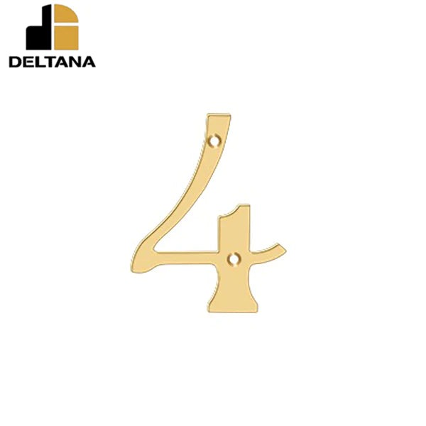 Deltana - 4" Numbers - Solid Brass - Optional Finish