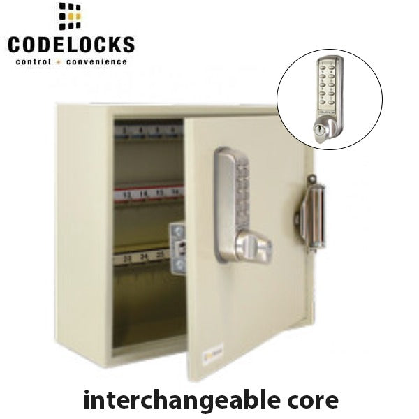 CodeLocks - Key Secure Hook Key Cabinet w/ CL2255 - Electronic Lock - Tubular Mortise Latch - Optional Size - Optional Lock Prep