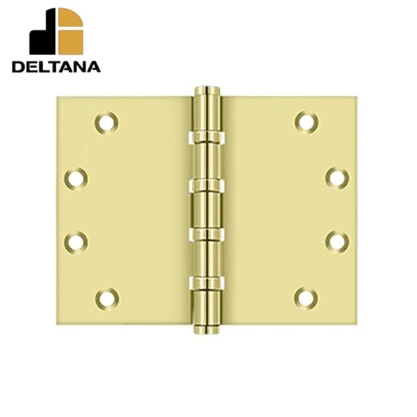 Deltana - 4-1/2" x 6" Square Hinge - Ball Bearing - NRP - Solid Brass - 0.137" Thickness