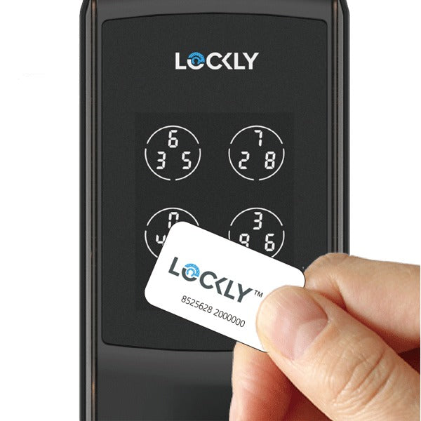 Lockly - PGD829BFSG - Secure Lux - Mortise Smart Lock - Fingerprint Reader - Touchscreen Keypad - RFID Card - Bluetooth App Controlled - Space Grey