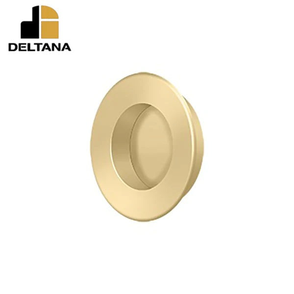 Deltana - Flush Pull - Round - Heavy Duty - 1-7/8" - Solid Brass - 1-1/2" Base Size - Optional Finish