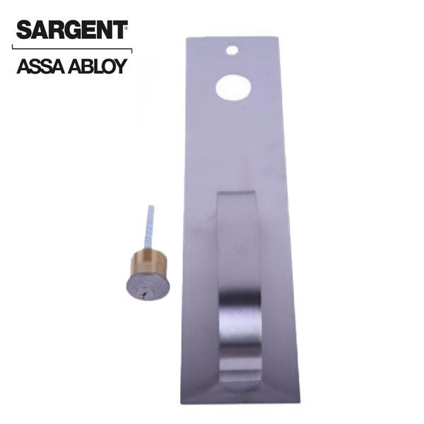 Sargent - 814-PTB - Exit Device Trim - For 80/90 Series Exit Devices - Less Cylinder - Nightlatch - PTB Design - Non Handed - 32D - Stainless Steel