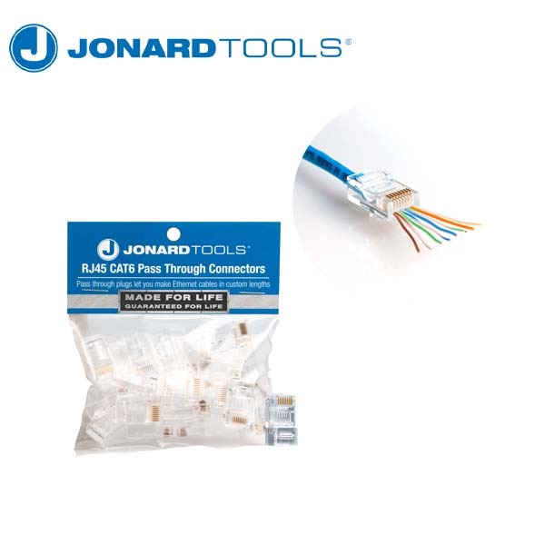 Jonard Tools - CAT5e RJ45 Pass-Through Connectors (Pack of 25)