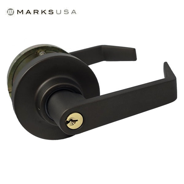 Marks USA - 195F - Commercial Lever Set - 2 3/4" Backset - Dark Bronze - Storeroom- Grade 1