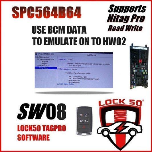JLR - SW08 - Lock50 TagPro Software License - Module Key Data Precoding Dealer Key for Jaguar / Land Rover BCM Keys
