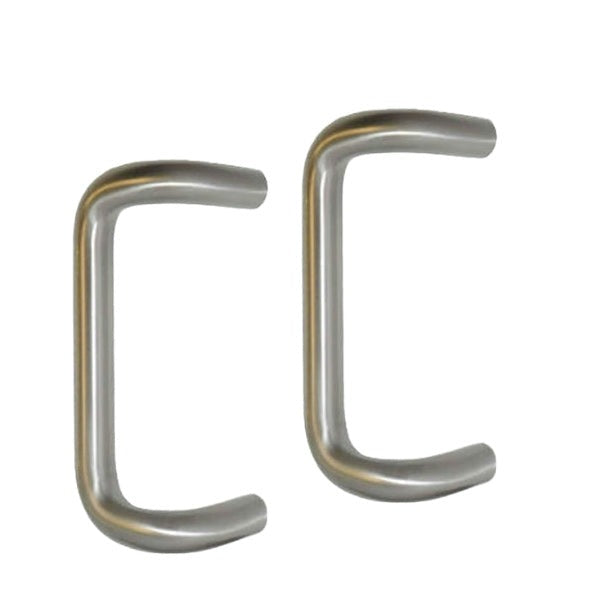 Don-Jo - 1157 - Offset Round Door Pull - Back to Back - 10" CTC - 628 - Satin Aluminum