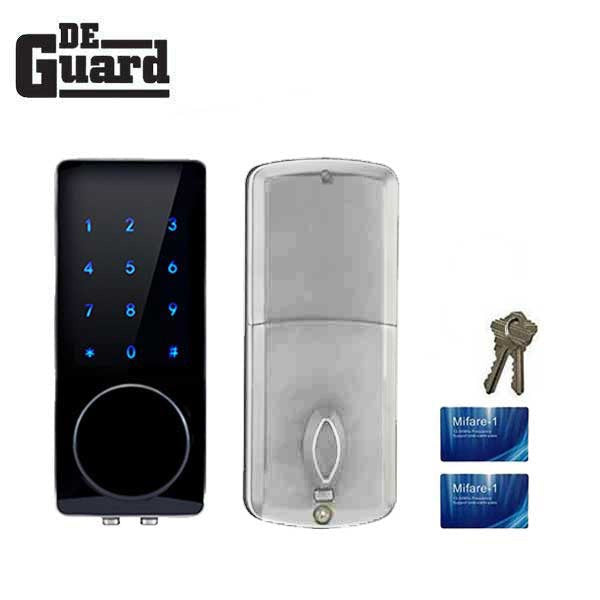 Premium Electronic Touchscreen Deadbolt - Key Override - 13.56MHz RFID - Satin Silver