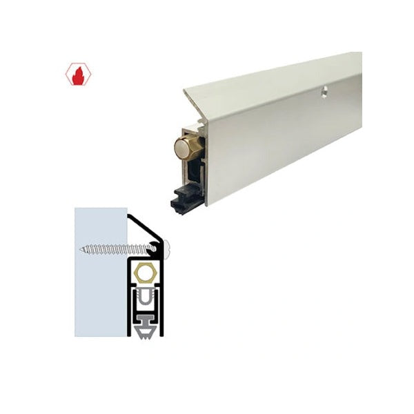 Legacy Manufacturing - 7123 - Surface Automatic Door Bottom - 19/32" x 2" - Clear Anodized Aluminum - Optional Length