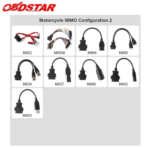 OBDStar - MOTO IMMO Kit - Motorcycle Adapter Set For KeyMaster and X300 Devices - Configuration 2 - FREE MOTO IMMO Software Function