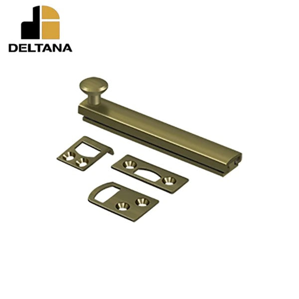 Deltana - 4" Surface Bolt - Concealed Screw - Heavy Duty - Optional Finish