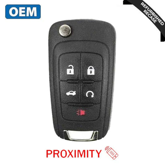 2010-2019 Chevrolet / 5-Button Flip Key / PN: 13531359 / P4O9MK74946931 / HU100 / PEPS (OEM Recase)