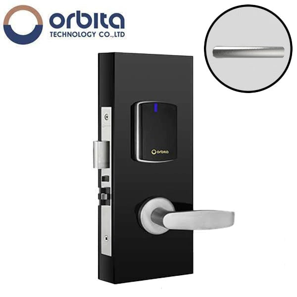 Orbita - S3072 - Mortise Hotel Lock - SPLIT Design - RFID - Hidden Cylinder - Optional Lever Style - 6 VDC - Optional Finish - Grade 2