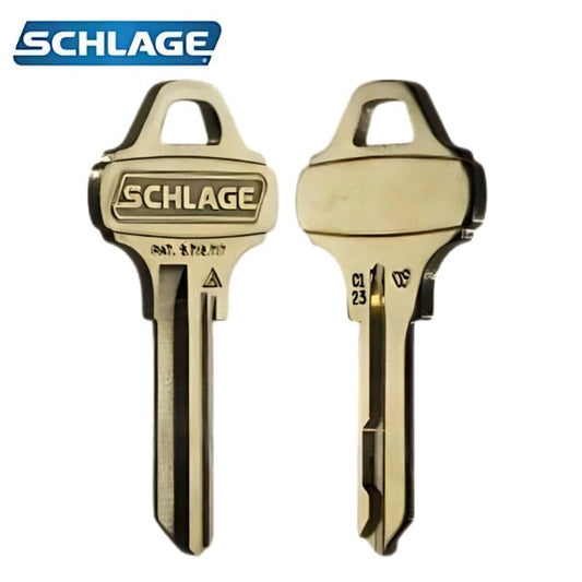 Schlage - Key Blank - Embossed - C123 Keyway - 6 Pin - Brass Finish