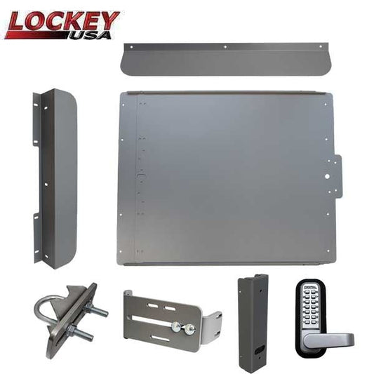 Lockey - ED60S - Edge Panic Shield Security Kit - With Jamb Stop , Keypad Lock and Gate Box - Silver (ARCHIVE)