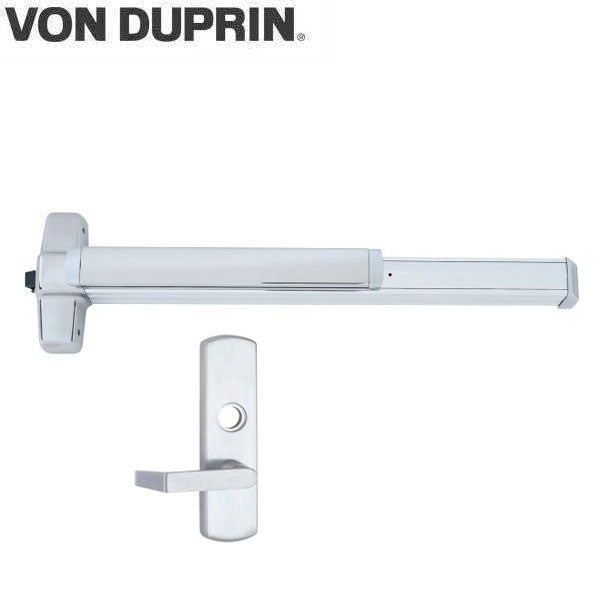 Von Duprin - 98L - Extra Protection Latch - Mortise Lock Exit Device - 06 Lever - Night Latch - 3' Long - Optional Handing - Satin Chrome - Grade 1