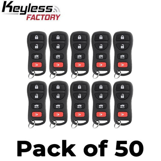 50 x 2002-2017 Nissan / Infiniti / 4-Button Keyless Entry Remote / KBRASTU15 (AFTERMARKET) (Bundle of 50)