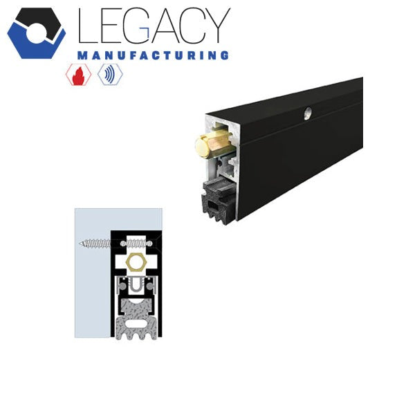 Legacy Manufacturing - 7263 - Semi-Mortised Automatic Door Bottom - 29/32" x 1-15/16" - Matte Black Powder Coat - Optional Length