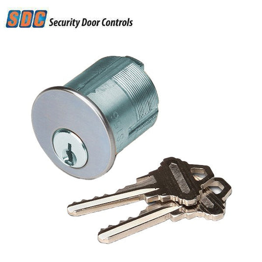 SDC - CYL-6KAQ - Mortise Cylinder - 1-1/8" Length - 6-Pin - KA - 628 - Dull Aluminum