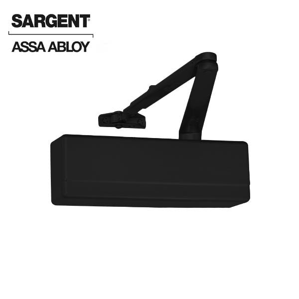Sargent - 281 - Powerglide Cast Iron Door Closer - Back Check Function - Universal Standard Arm Package - Adjustable Size 1-6 - Plastic Cover - Black Suede - Fire Rated - Grade 1