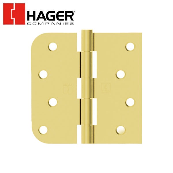 Hager - 1817 - 5-Knuckle - Square Corner by 5/8" Radius - Plain Bearing - 4" x 4" - Optional Finish