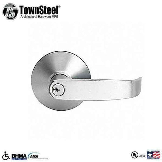 TownSteel - ED5500L - Key-in-Lever Exit Trim - 2-3/4 " Backset - for ED5500/ED5600 Exit Devices - Night Latch Function - Satin Chrome - Grade 1