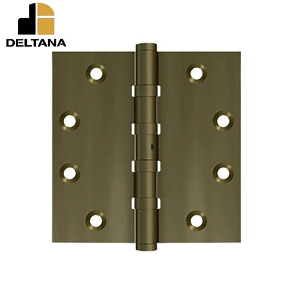 Deltana - 4-1/2" x 4-1/2" Square Hinge - Ball Bearing - NRP - Solid Brass - US10AN