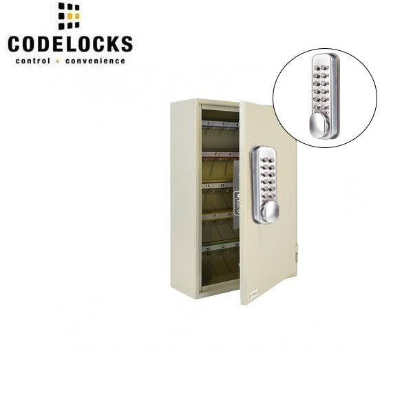 CodeLocks - Key Secure Extra Security Key Cabinet w/ CL160 - Mechanical Lock - Tubular Mortise Latch - Hold Back Feature - QuickCode - Optional Size