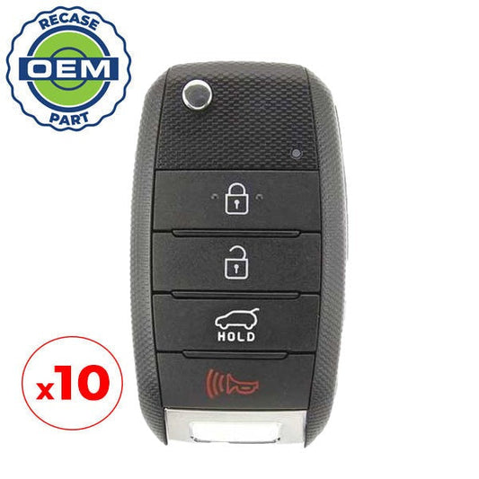 10 x 2014-2019 Kia Soul / 4-Button Flip Key / PN: 95430-B2100 / OSLOKA-875T (PS) (OEM Recase)