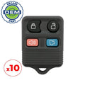 10 x 1998-2014 Ford / 4-Button Keyless Entry Remote / PN: 8S4T-15K601-AB / CWTWB1U345 (OEM Recase)