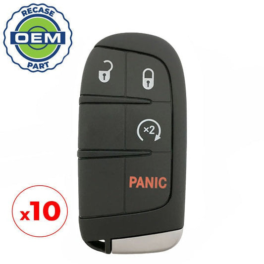 10 x 2017-2019 Jeep Compass Trailhawk / 4-Button Smart Key / PN: 68250337AB / M3N-40821302 (OEM Recase)