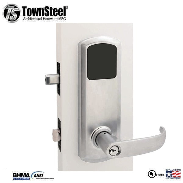 TownSteel - E-Genius 4000 - Interconnected Electronic Touch Keypad Lock - Entry - RFID - 4" - On Center - Right Handed - Optional Finish - Grade 1