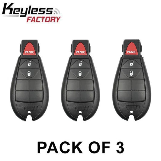 3 x 2008-2016 Jeep Chrysler / 3-Button Fobik Key / PN: 56046733AE / IYZ-C01C / Keyless Go Fobik (AFTERMARKET) (Pack of 3)