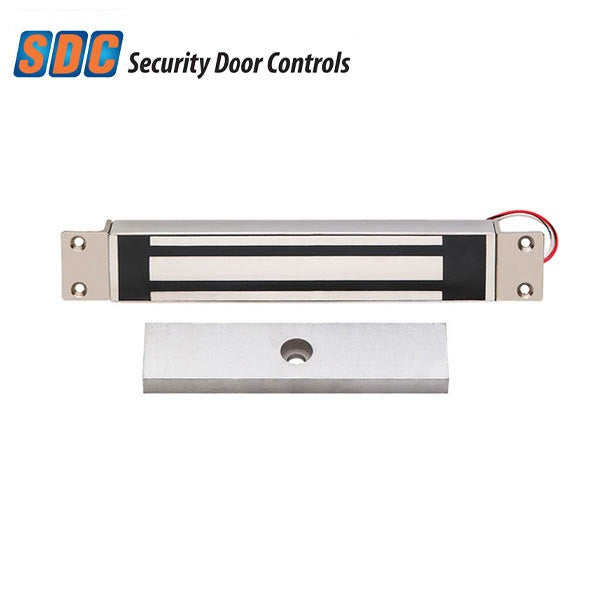 SDC - 1591U - Mortise Sliding Door Single Magnetic Lock - 850lbs. - 12/24VDC - Stainless Steel - Grade 1