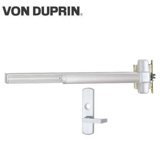 Von Duprin - 9875 - Mortise Lock Exit Device - Classroom - 3' Long - Less Core - Satin Chrome - Grade 1