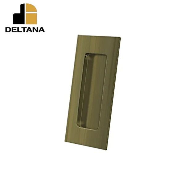 Deltana - Flush Pull - Rectangular - Heavy Duty - 4" x 1-7/8" x 7/16" - Solid Brass - Optional Finish