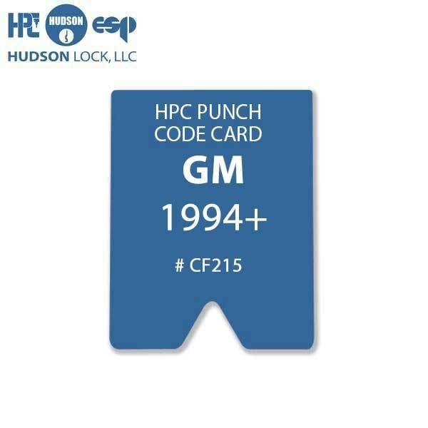 HPC - CF215 - GM 1994+ Punch Card for HPC 1200 Punch Machine