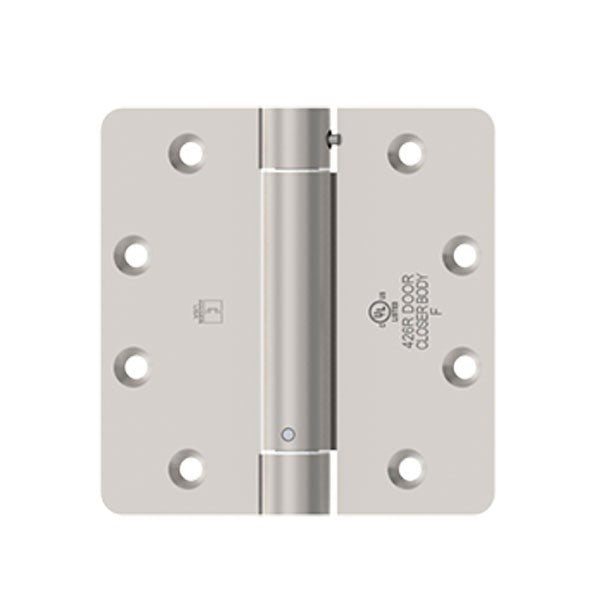 Hager - 1251 - Full Mortise - Spring Hinge - Standard Weight - 1/4" Radius - 4.5" x 4.5" - Satin Chrome