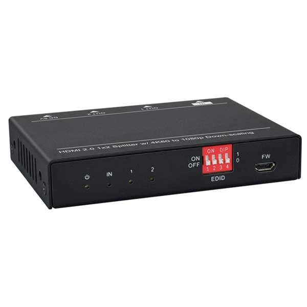 DynoTech - 400075 - 4K HDMI 2.0 Splitter - 1 Female Input to 2 Female Output - HDR