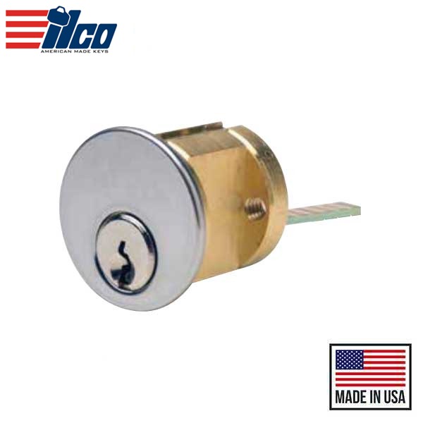 Ilco - 7075 - RIM Cylinder - 5 Pin - 1 1/8" - Schlage C - KD - 26D - Satin Chrome - Grade 1