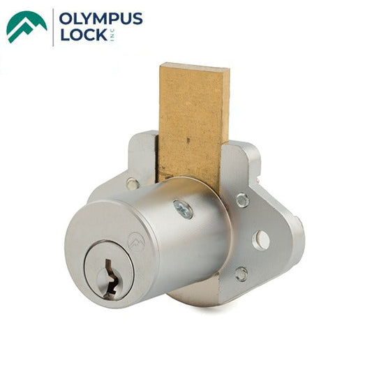 Olympus - N078 - N Series Deadbolt Door & Drawer Cabinet/Furniture Locks - Long Bolt - Optional Cylinder Length - Satin Chrome - Optional Keying - Optional Handing
