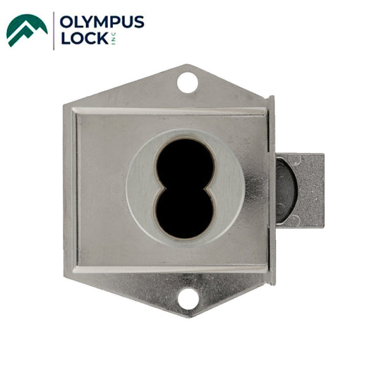 Olympus - 725M - IC Core Mortise Deadbolt Cabinet Door Lock - BEST SFIC - 1-1/16" to Cylinder Length - Standard Length Bolt - Satin Chrome - Optional Handing - Grade 1