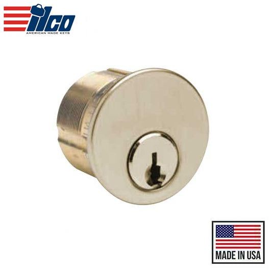 Ilco - 7205 - Mortise Cylinder - 5 Pin - 1 1/4" - Schlage C - Standard Cam - KD - 03 - Bright Brass - Grade 1