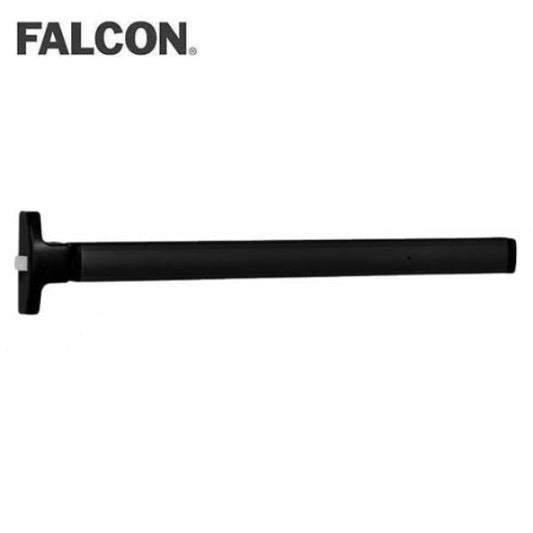 Falcon - 1790 Series Grade - 1 Rim Type Pushpad Exit Device, Narrow Stile - 36" - Exit Only - Black Anodized Aluminum Finish, Non-Handed