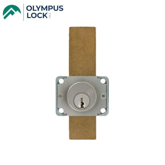 Olympus - 200DW - Cabinet Drawer Deadbolt - N-Series - Key Retaining - D4291 4-pin - Long Bolt - 26D - Satin Chrome - Grade 1