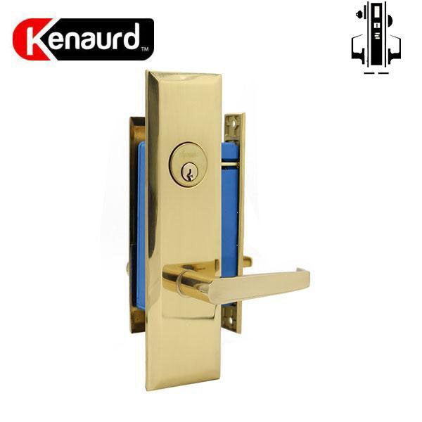 Heavy Duty Mortise Lockset w/ Lever - 2-3/4" Backset (Larger) - US3 - Polished Brass - RH