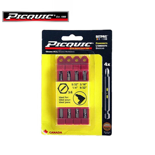 PICQUIC - Bitpac 95008 - SAE Slotted Set - 5/32, 3/16, 1/4, 9/32
