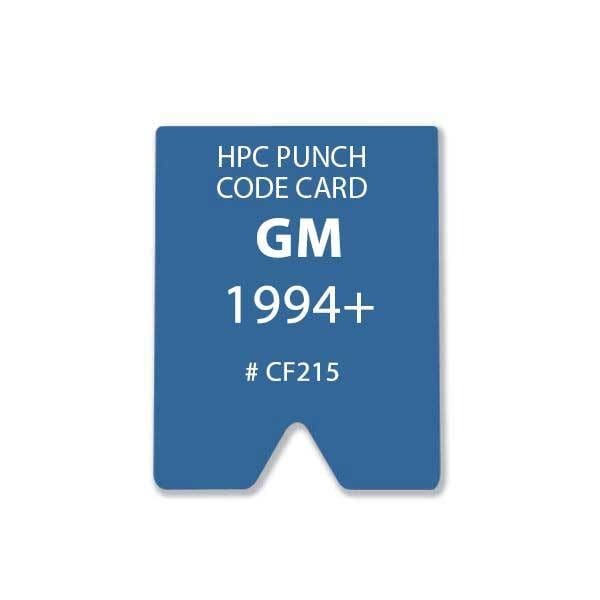 HPC - CF215 - GM 1994+ Punch Card for HPC 1200 Punch Machine