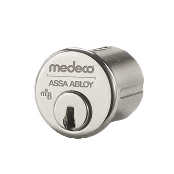 Medeco - 10J0100 - M3 BiLevel - 5-Pin - 1" Mortise Cylinder - Z01 Standard Yale Cam - DL Keyway Pinned - 26D - Satin Chrome - Grade 1